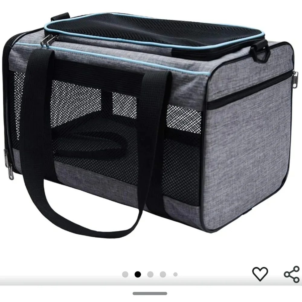 Gray Portable Pet Carrier Bag for Dogs & Cats